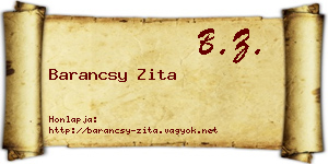 Barancsy Zita névjegykártya